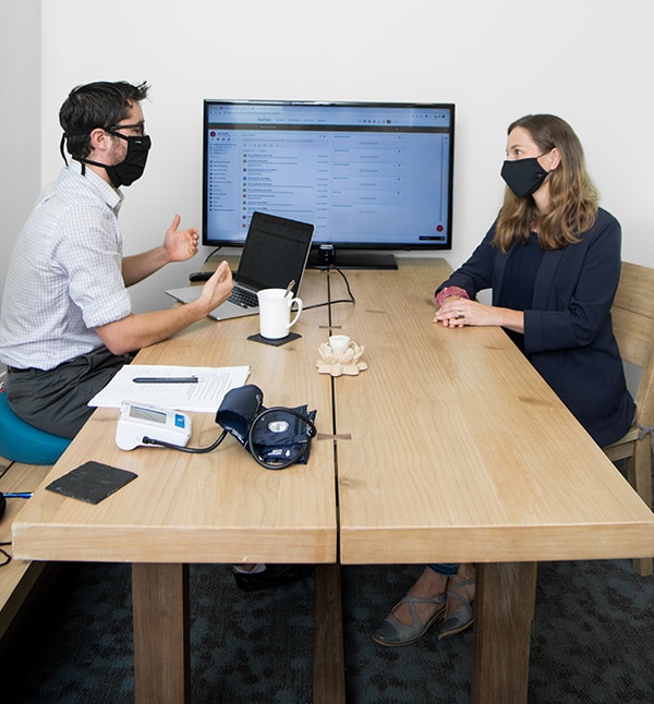 Patient with Doctor at Charlottesville Hyperbarics